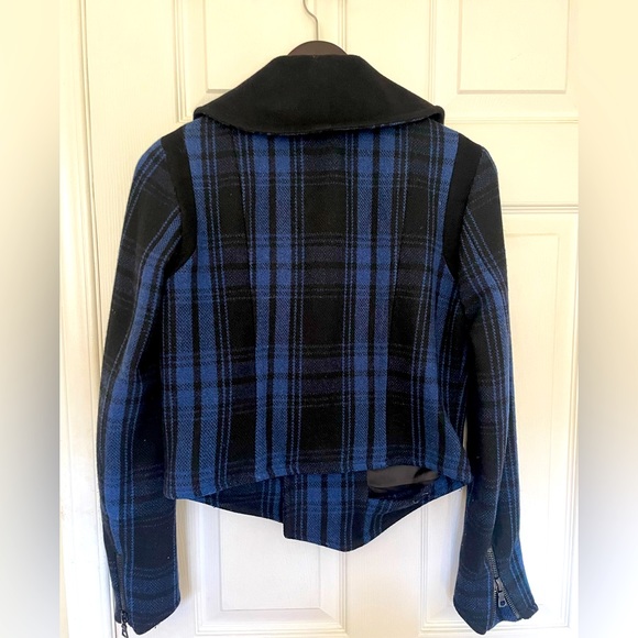 rag & bone NY Checkered Wool Bomber Coat Sz 2 - Picture 3 of 12